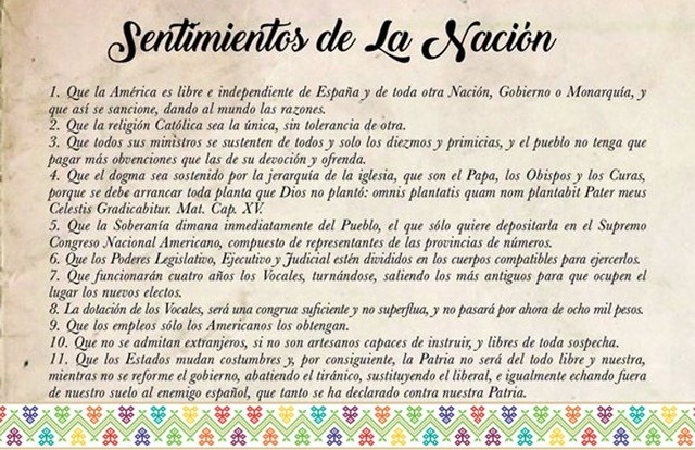 Los Sentimientos de la Nacion