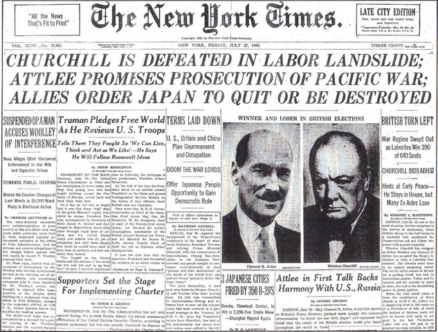 Churchill loses election