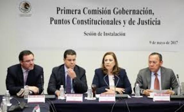 "Reunión de la Comisión de Puntos constitucionales del Senado de la República".