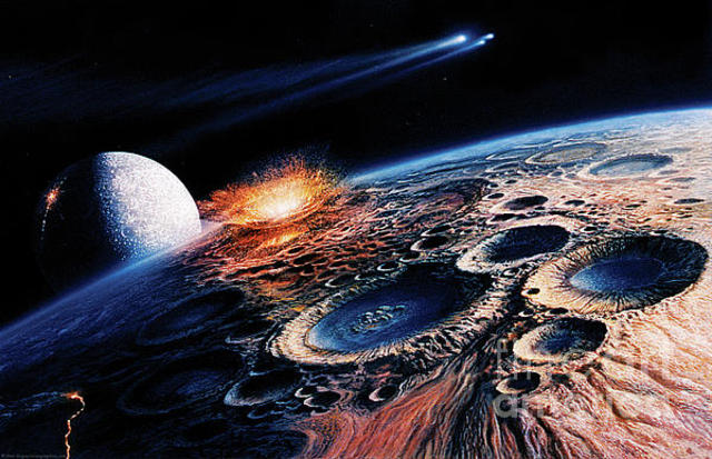 End of Heavy Bombardment - approximately 3.9 billion years ago