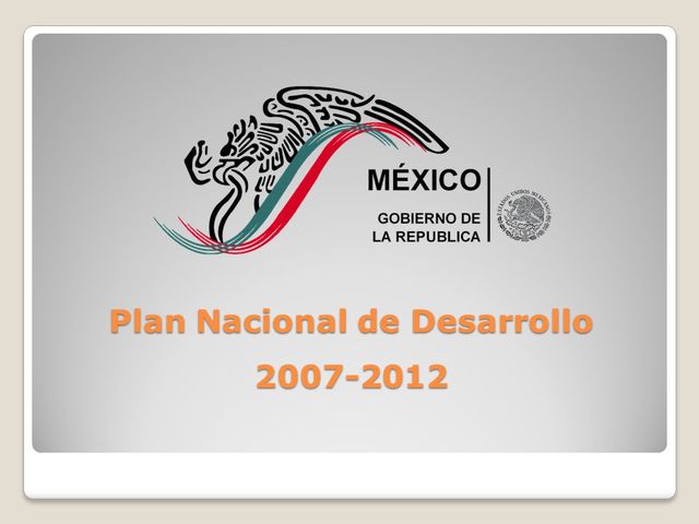 "Plan Nacional de Desarrollo 2007-2012"