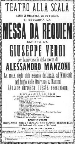 Dedica di Giuseppe Verdi a Manzoni