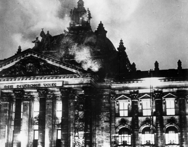 German Reichstag (Parliament Building) Burns