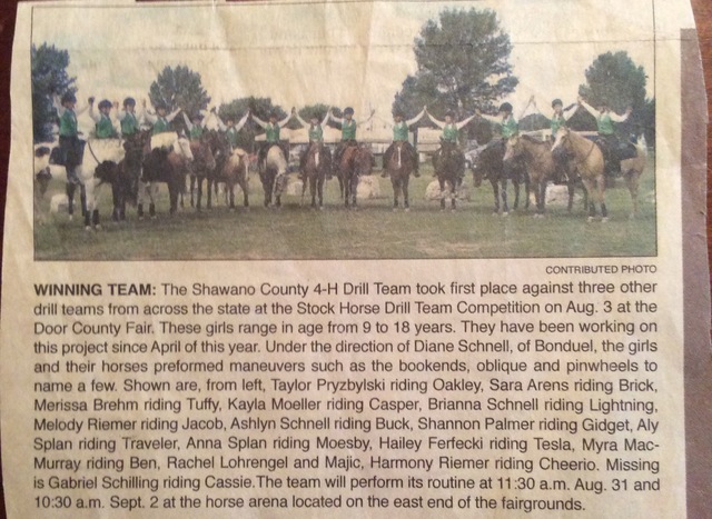 1st place with my drill team at Door County Competition.