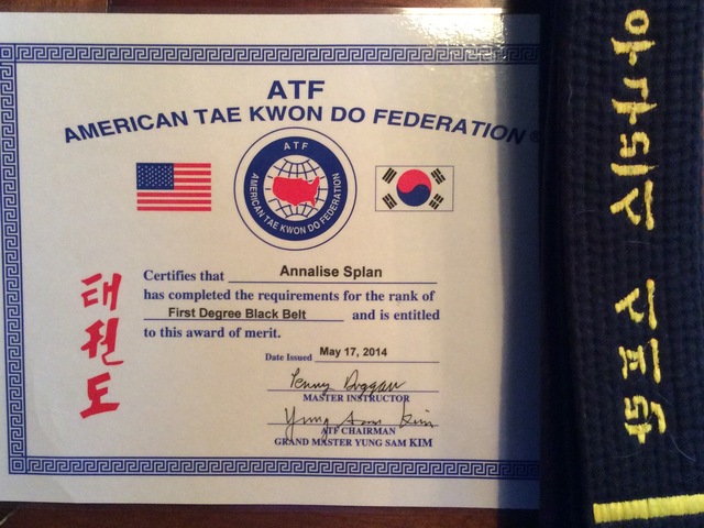 Received my black belt in Tae-Kwon-Do.