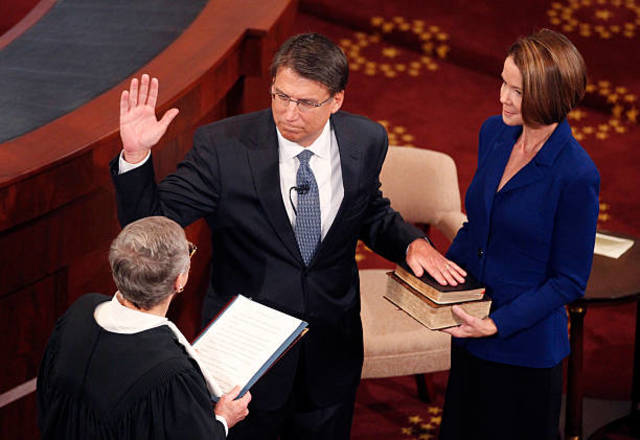 Pat McCrory was sworn in as governor.