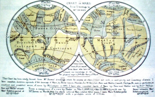 Richard Anthony Proctor Publishes Map of Mars