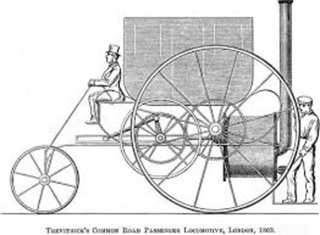 Richard Trevithick builds a steam powered road carriage.