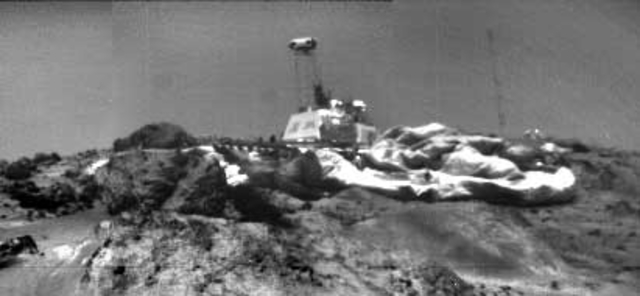 The Pathfinder as seen from the Sojourner Rover