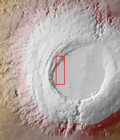 Odyssey image of the Arsia Mons volcano