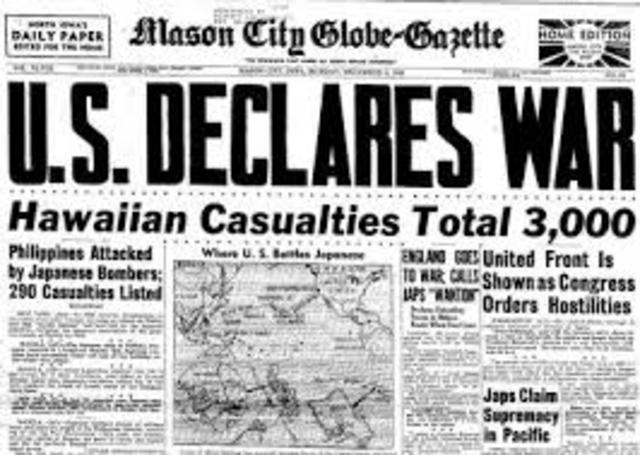 The United States declared war on Japan and Germany.