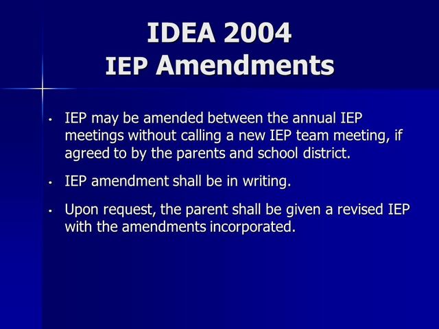 Congress Amended IDEA