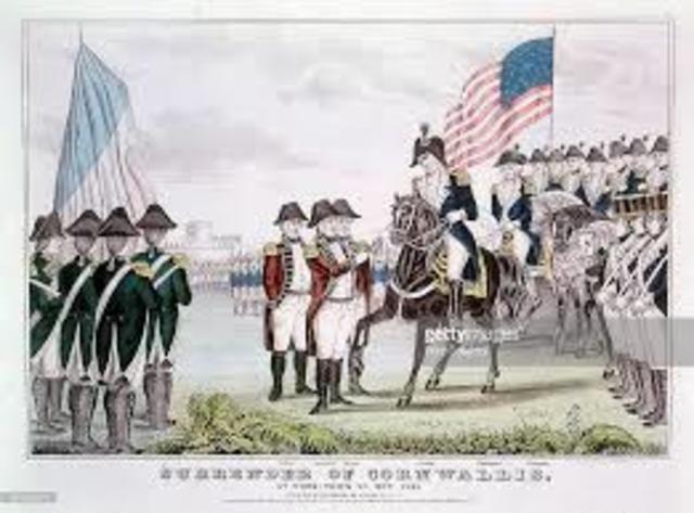 British surrender at Yorktown, Virginia