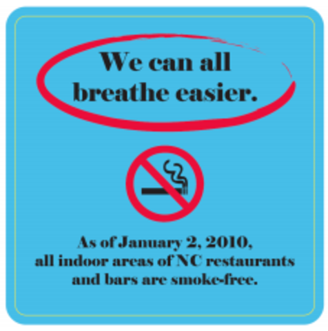 Smoking is banned in restaurants