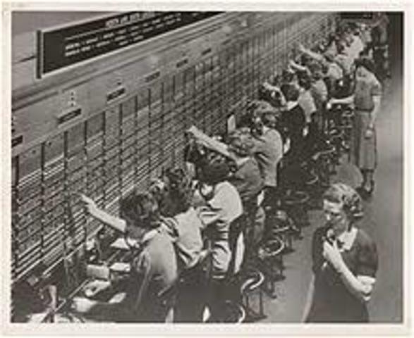 First manual switchboard.