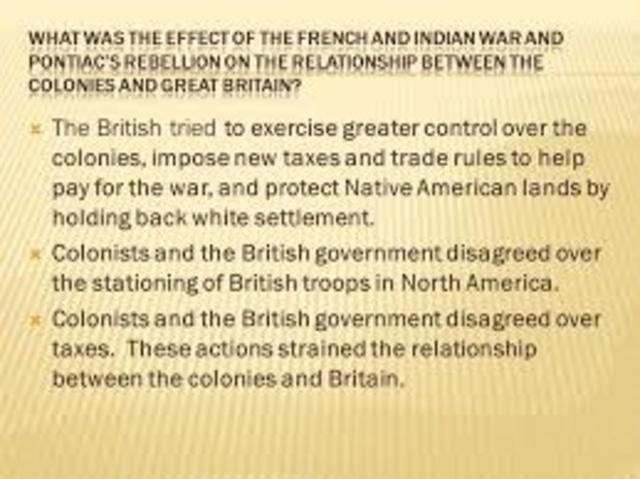 Relations between colonies and Britain are straining