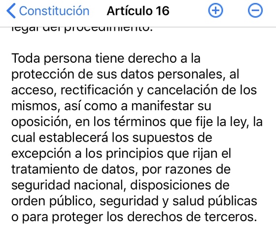 Artículo 16 constitucional