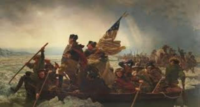 Redcoats push Washington's army across the Delaware River into Pennsylvania