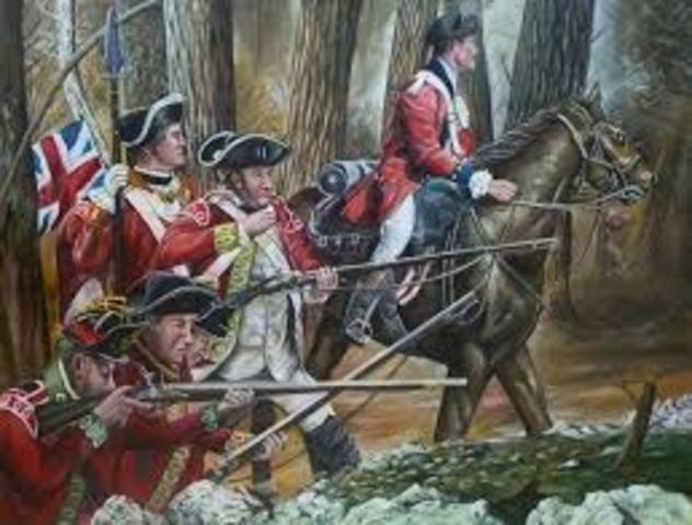 Redcoats push Washington's Army Across the Delaware River into Pennsylvania