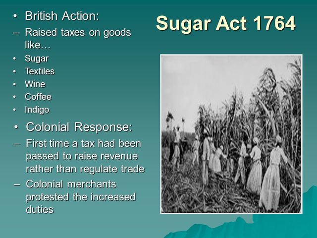 Sugar Act & colonists response