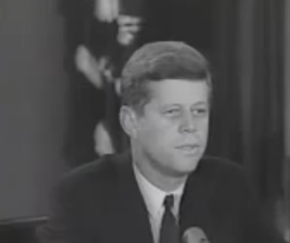 President Kennedy Delivers First Speech on the Nuclear Buildup in Cuba