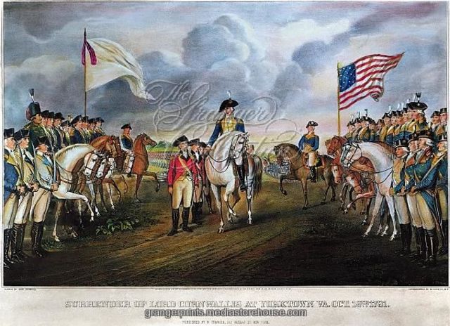 British surrender at Yorktown, Virginia.