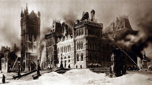 Parliament Building burns down