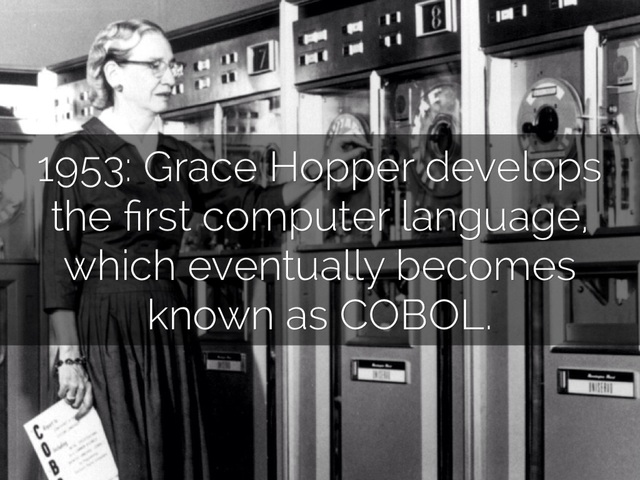 The first computer language by Grace Hopper