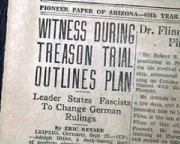 Hitler Convicted of treason