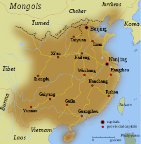 The Ming Dynasty is founded in China.