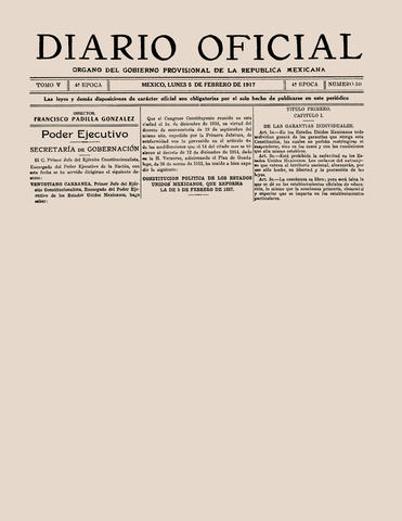 Diario Oficial de la Federación fue promulgada para el derecho de la protección de datos según el articulo 6.