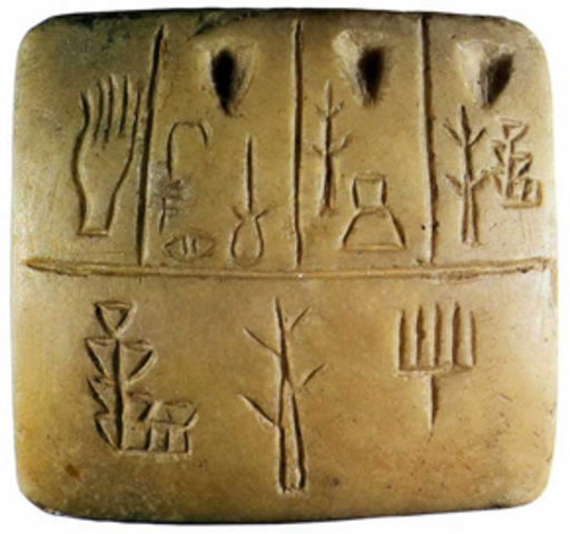 Pictogramas en tablas de barro Sumarios