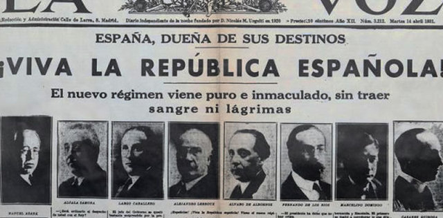 Proclamación de la II República y exilio de Alfonso XIII