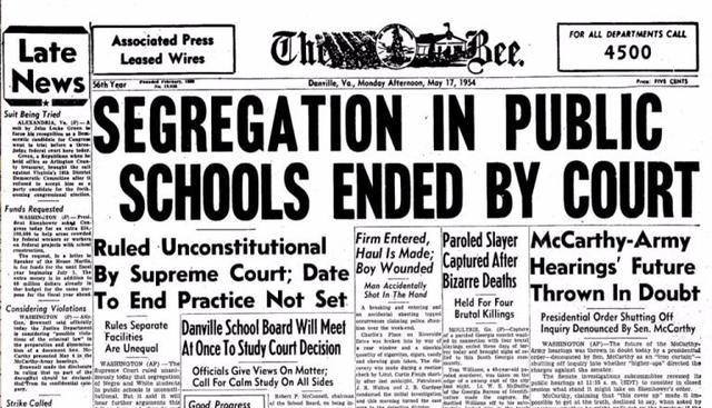 1954- Brown v. Board of Education