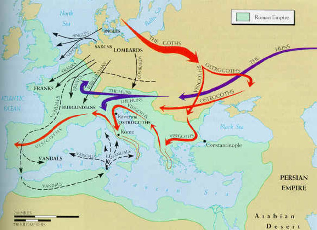 The Barbarian invasion of the Western Roman Empire