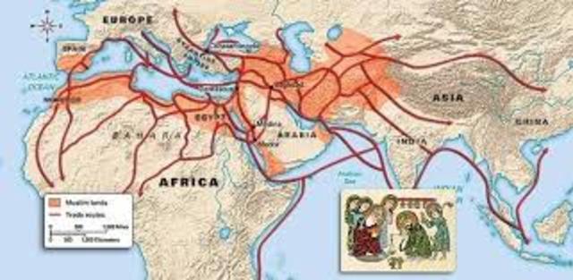 Muslims conquer much of the Middle East.