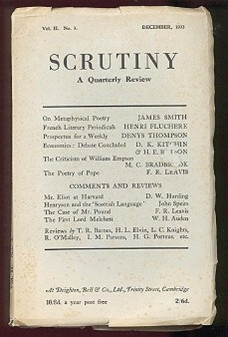 Leavis publica Culture and Environment en colaboración con Denny Thompson