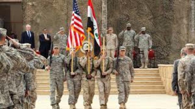 Unites States ends war in Iraq during a ceremony in Baghdad
