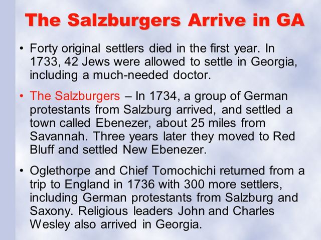 Salzburgers arrive