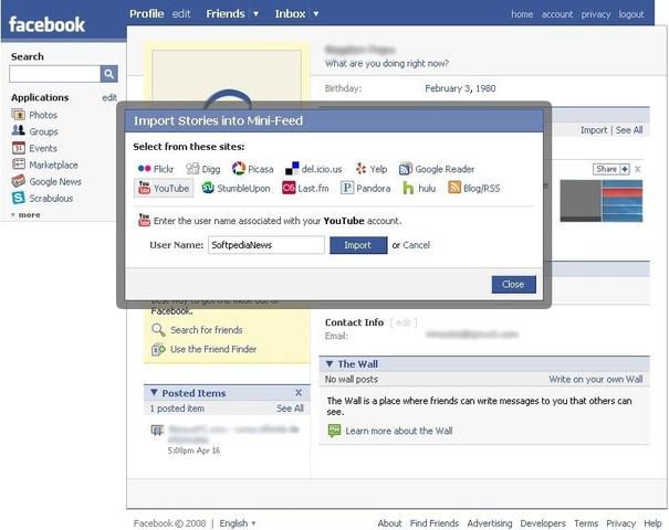 Launching news feed and mini-feed