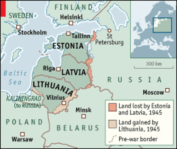 Soviets take Lithuania, Latvia, & Estonia (Baltic States)