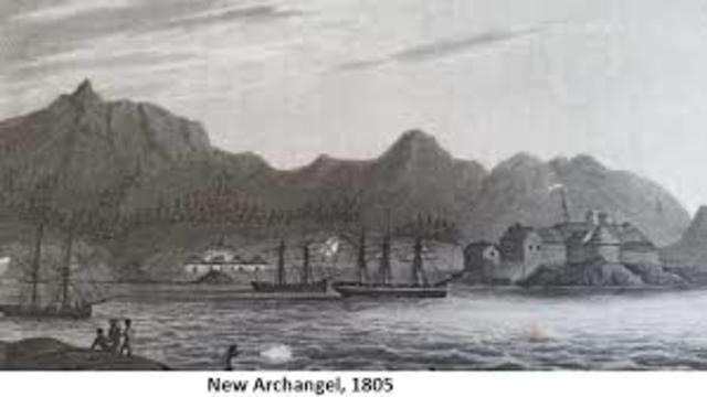 Barnov establishes Sitka as a white settlement and capital of Russian America.