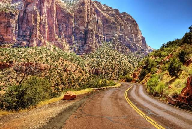 Construction starts on the Zion-Mt. Carmel Highway.