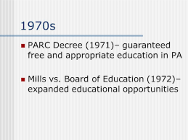 Pennsylvania Association for Retarded Children (PARC) v. Commonwealth of Pennsylvania