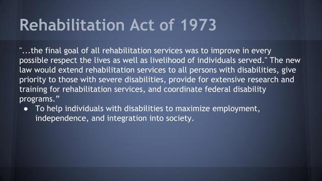 PL 93-112 The Rehabilitation Act of 1973 Section 504