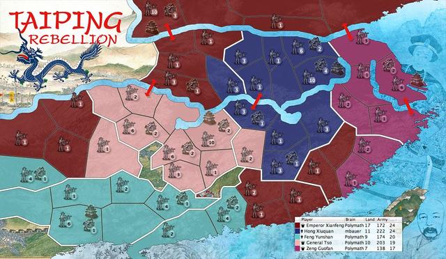 The Taiping Rebellion spred through southern China