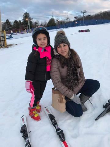 My first time skiing.