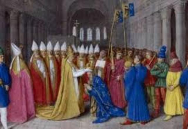 Charlemagne is crowned as Emperor of the Holy Roman Empire