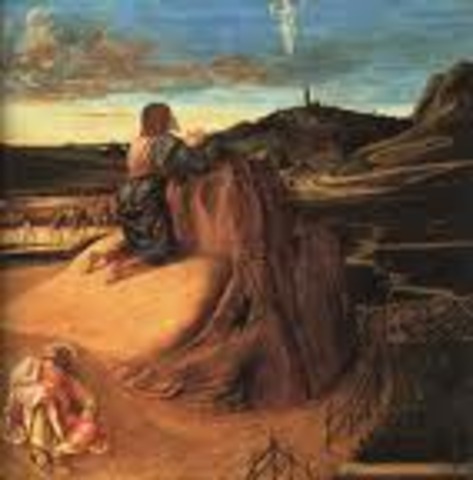 Giovanni Bellini and Mantegna both paint versions of “The Agony in the Garden”