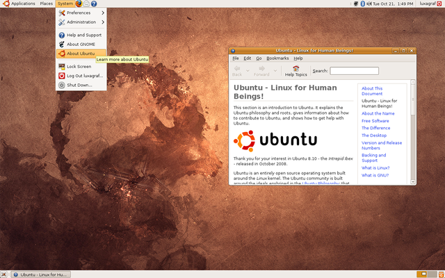 Ubuntu 8.10 – Intrepid Ibex